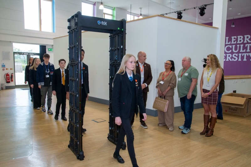 Other image for Knife arch now in position at school